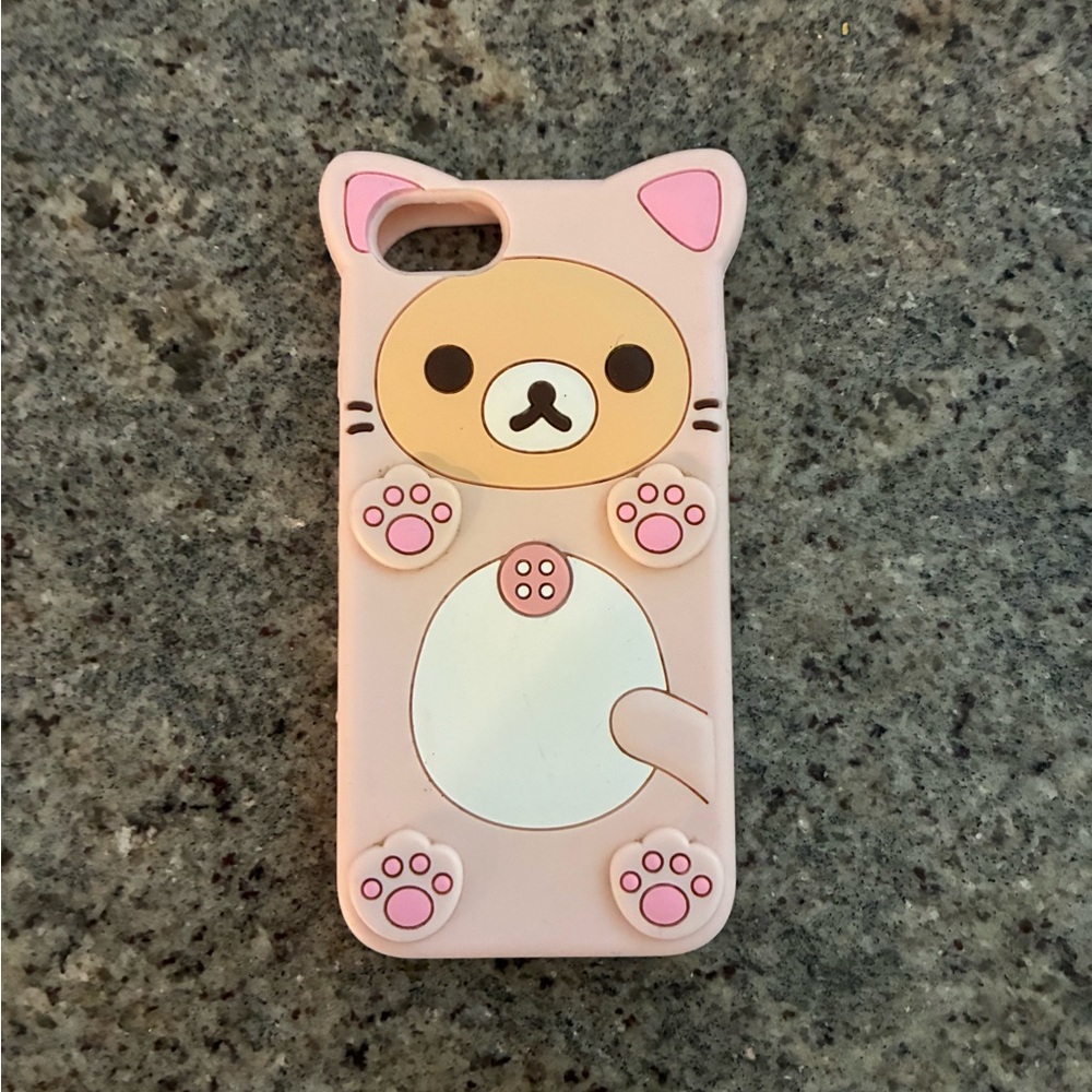 Rilakkuma Korilakkuma Sanrio San-X Pink White Bear Silicone Phone Case Cover